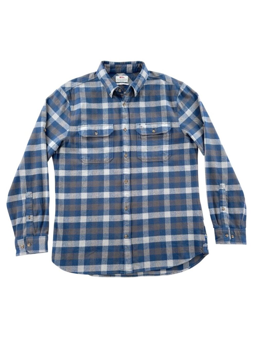 Fjallraven Blue Check Flannel Slim Skog Shirt XXL